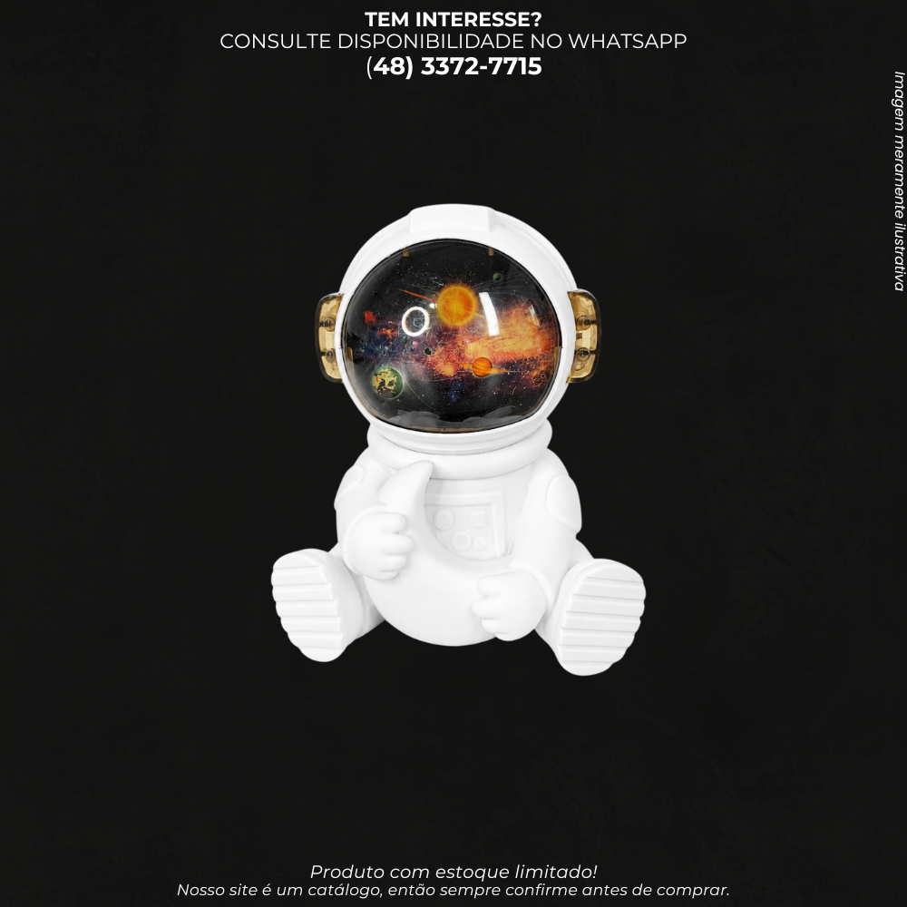 Umidificador de Ar Astronauta com Luz LED 7 Cores – Difusor Ultrassônico Decorativo MO-JC-C29