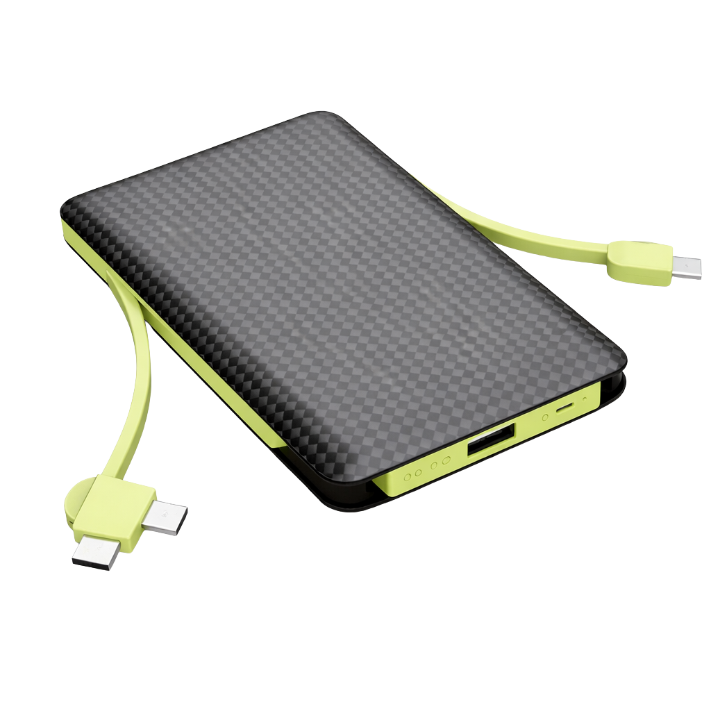Power Bank Portátil com Cabos Integrados e Alta Capacidade