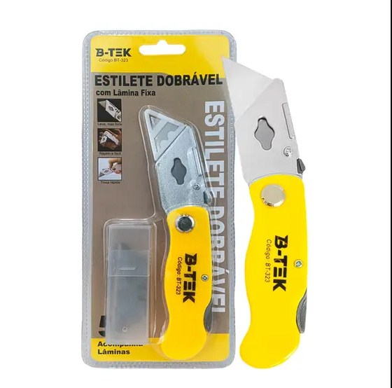 ESTILETE DOBRÁVEL COM LÂMINA FIXA B-TEK