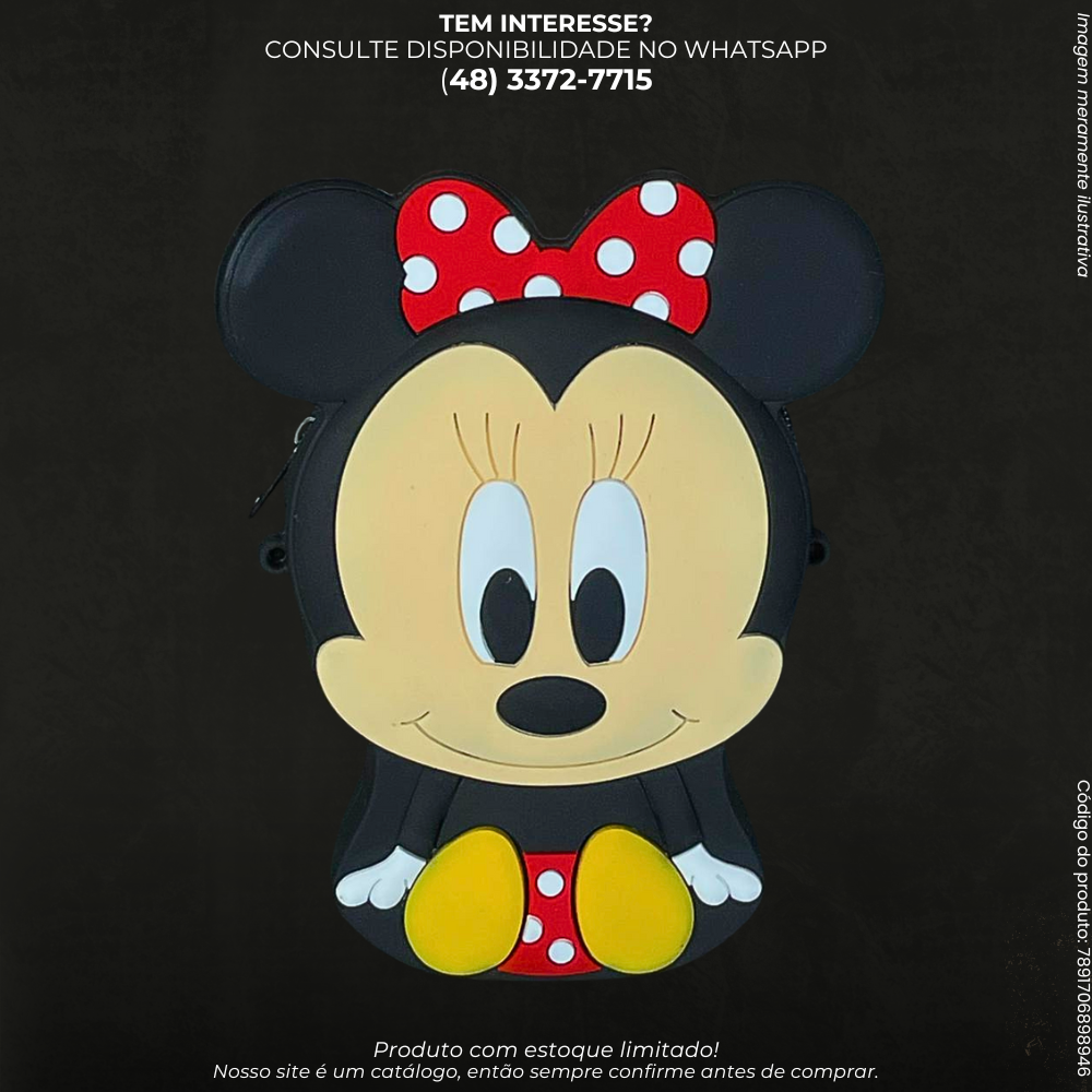 Bolsa Infantil Personagens em Silicone com Alça