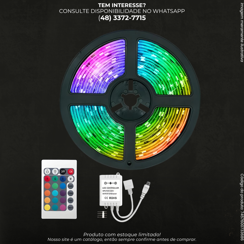 Fita LED 5050 12V 5 Metros à Prova D’Água