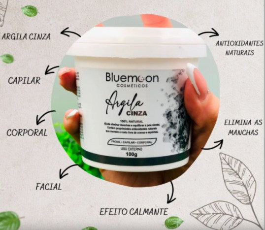 Argila Cinza Blue Moon 100g