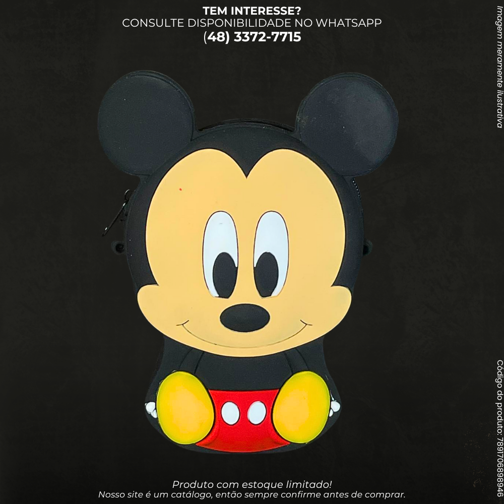 Bolsa Infantil Personagens em Silicone com Alça