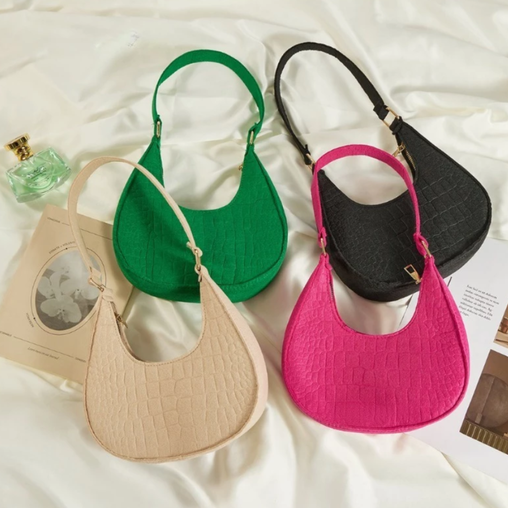 Bolsa Feminina Casual com Alça Rústica Meia Lua