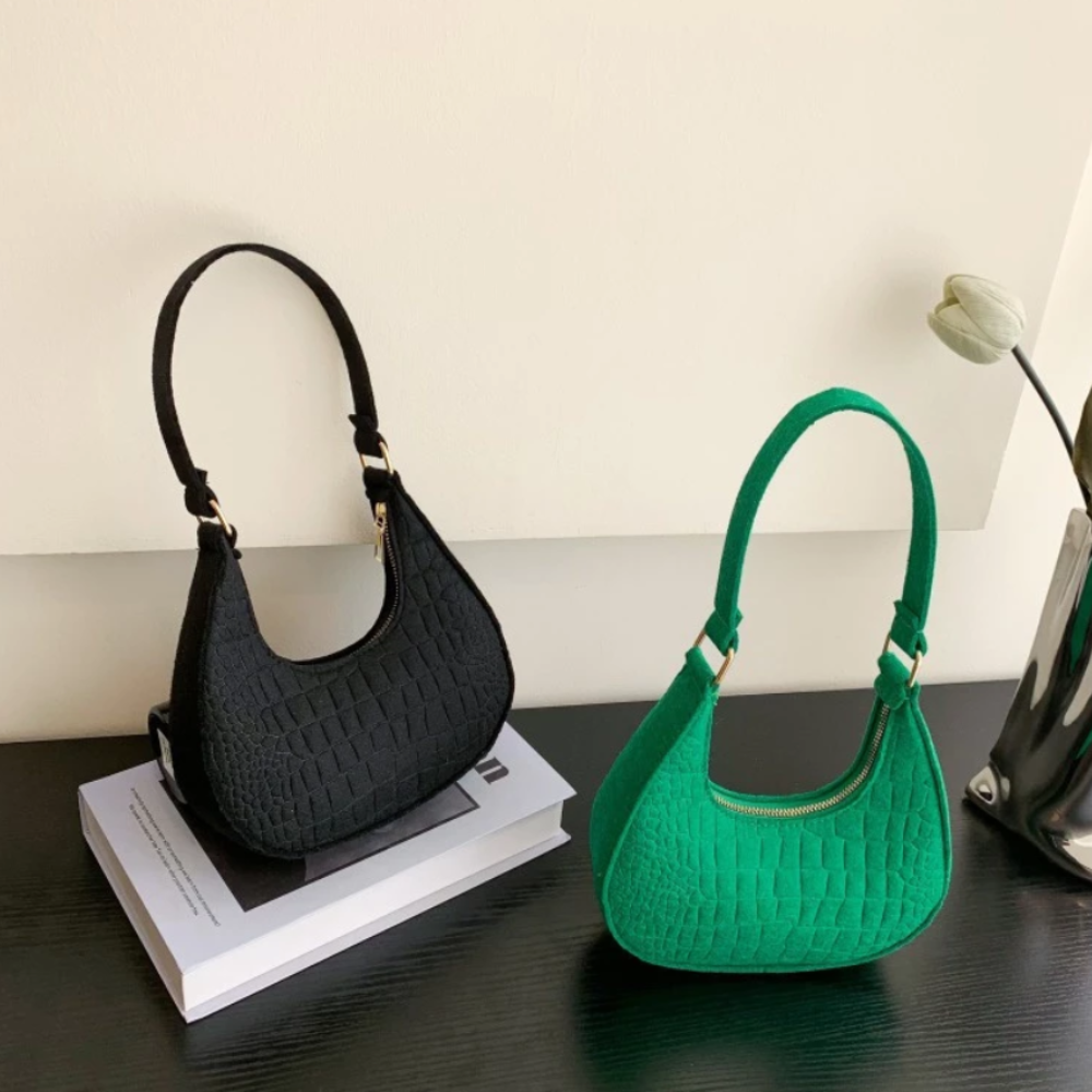 Bolsa Feminina Casual com Alça Rústica Meia Lua