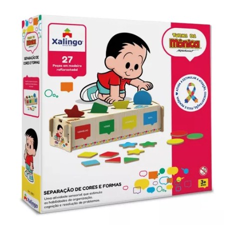 BRINQUEDO JOGO SEPARAÇÃO DE CORES E FORMAS - TURMA DA MÔNICA: APRENDIZADO DIVERTIDO COM OS PERSONAGENS QUE VOCÊ AMA! 🎨🧩