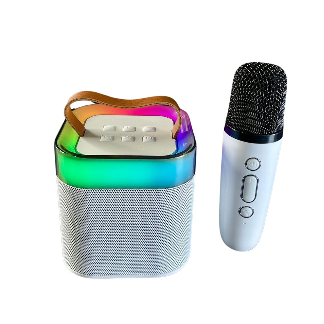 CAIXA DE SOM COM MICROFONE E KARAOKÊ
