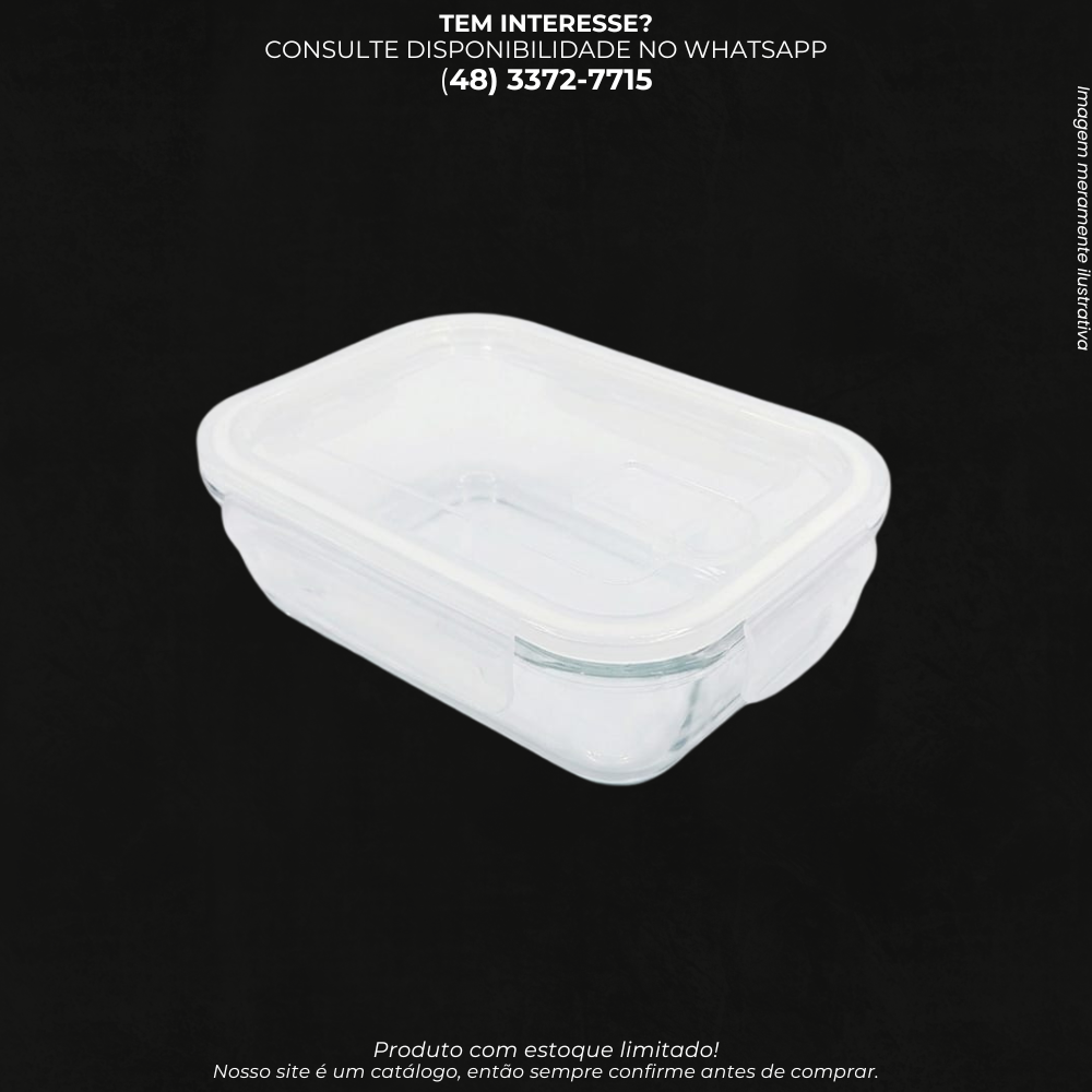 Pote Hermético de Vidro com Tampa – Organizador para Alimentos e Marmitas