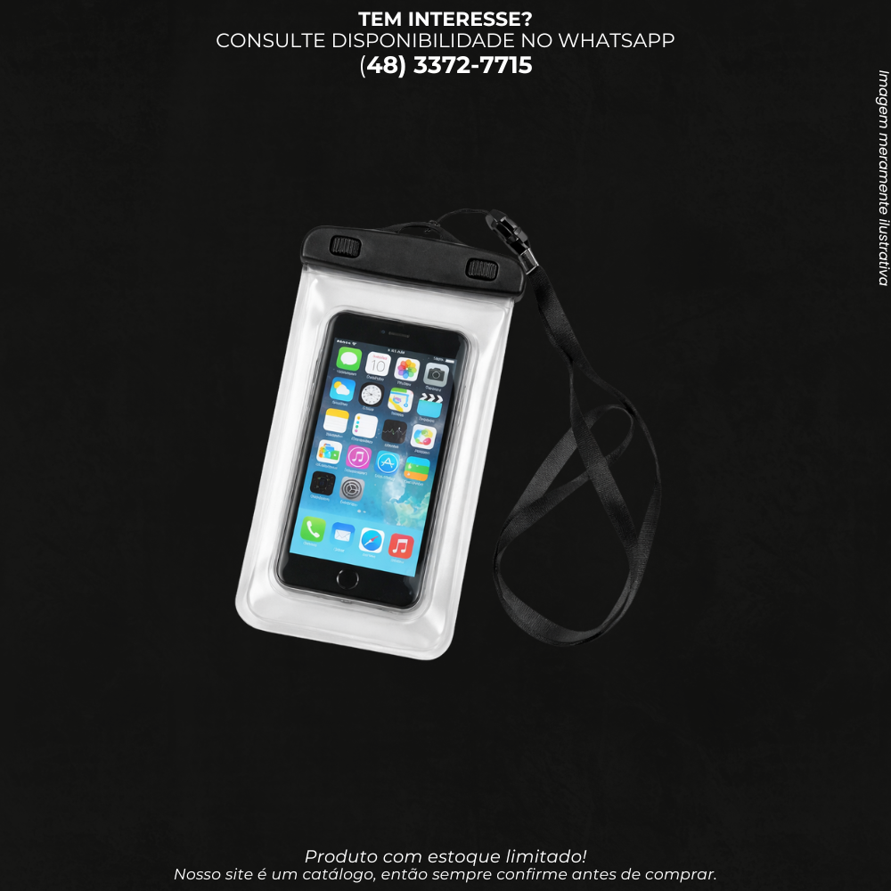 Capa Impermeável para Celular com Cordão para Piscina e Praia