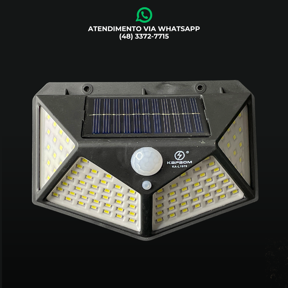 LUMINÁRIA LED SOLAR COM SENSOR