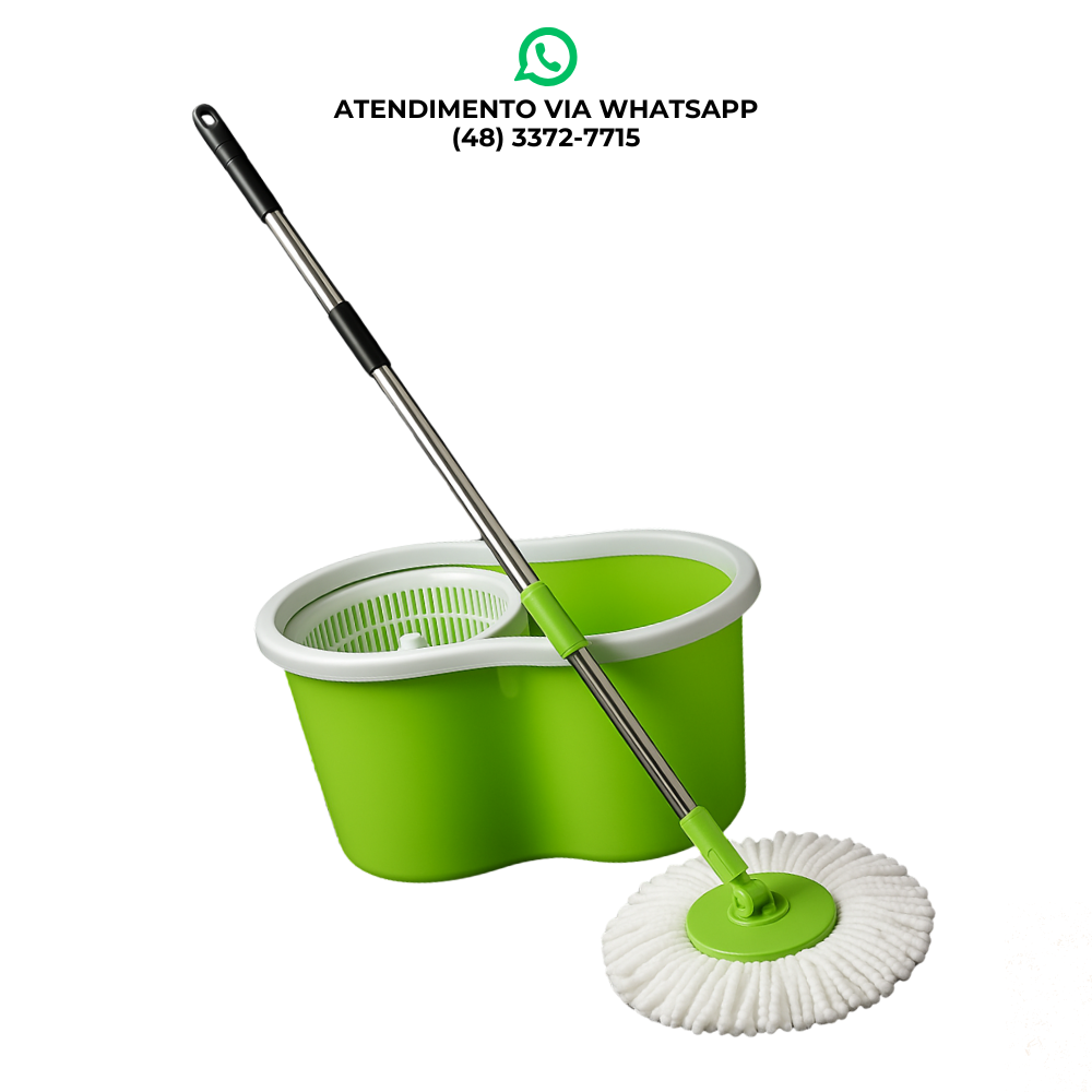 MOP COM BALDE GIRATÓRIO PARA LIMPEZA COMPLETA