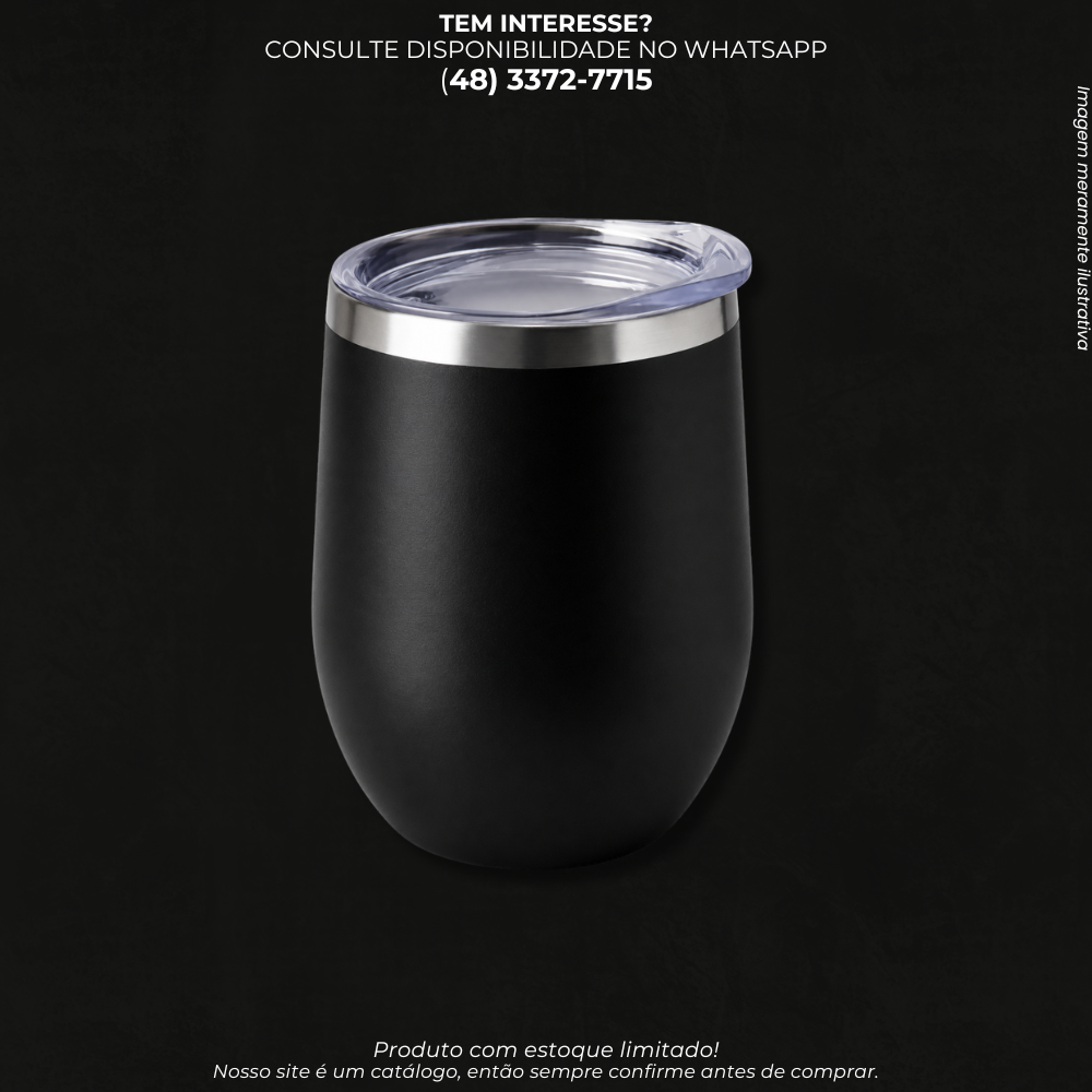 Copo Térmico em Aço Inox com Tampa 360ml – Parede Dupla