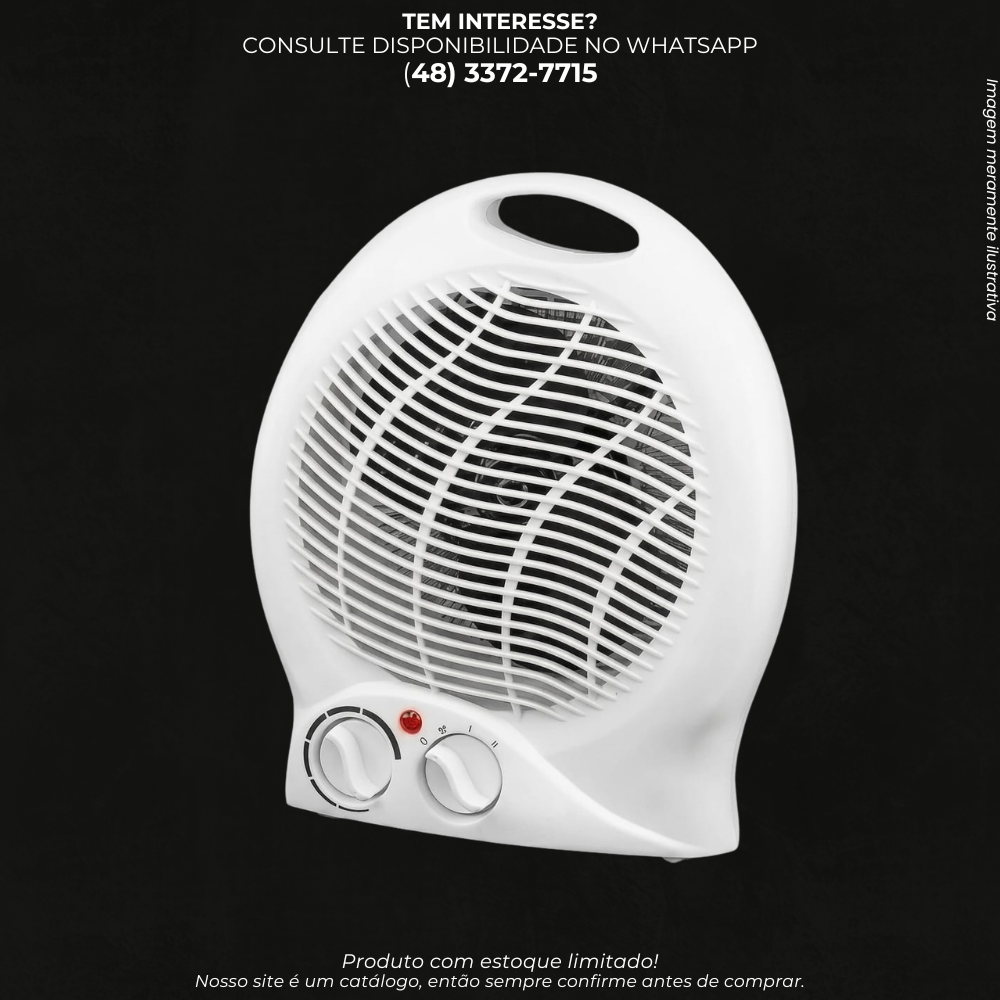 Aquecedor Elétrico Portátil Termoventilador Compacto com Controle de Temperatura