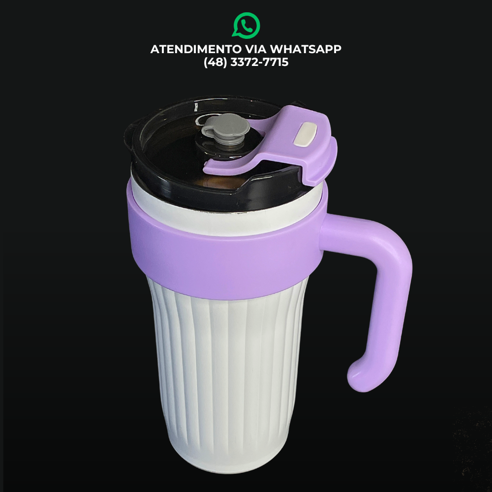 COPO TÉRMICO 860ML – TAMPA, CANUDO E ALÇA