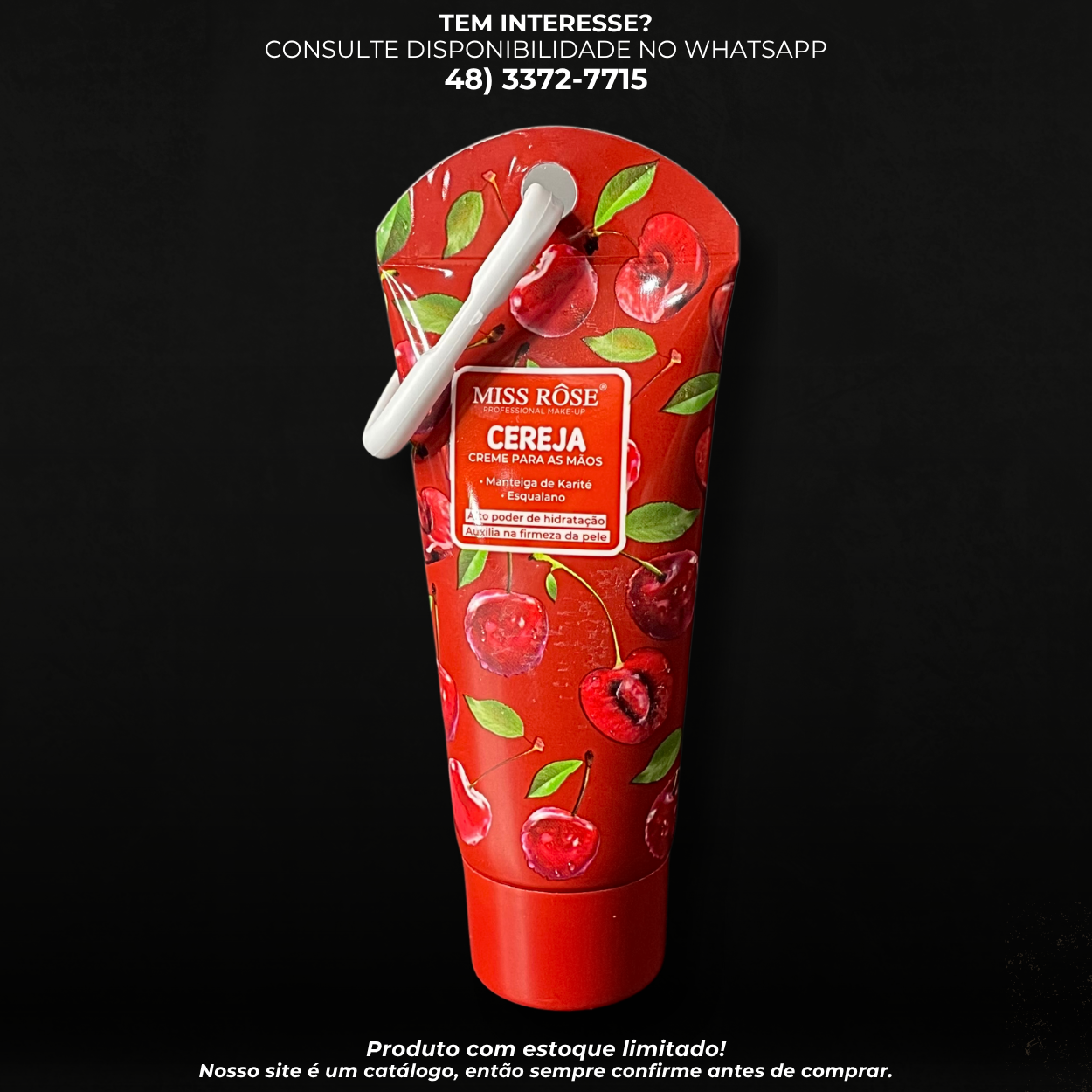 Creme para Mãos Cereja – Miss Rôse | Hidratação com Karité