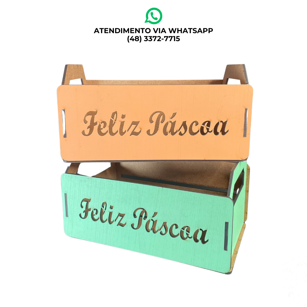 CAIXOTE PÁSCOA CORTE LASER 20X12CM