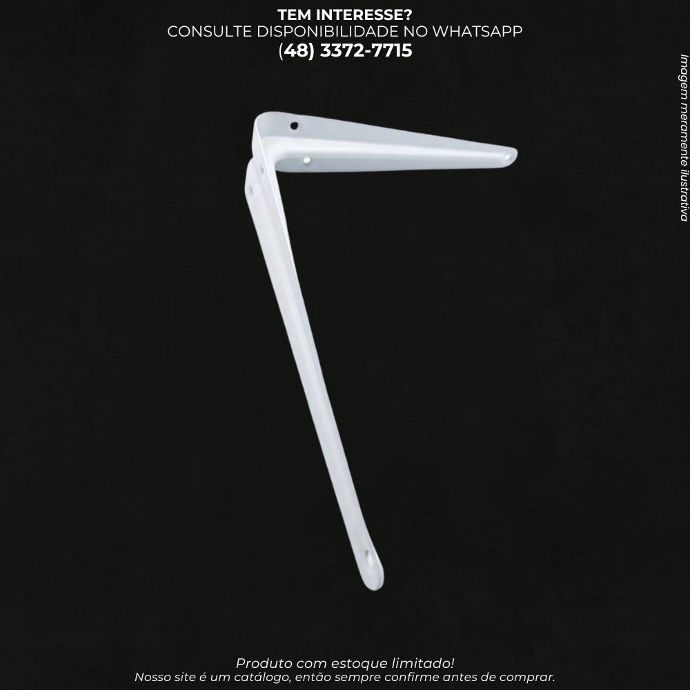 Suporte Mão Francesa para Prateleira de Parede em Metal – Branco - AX20331-A