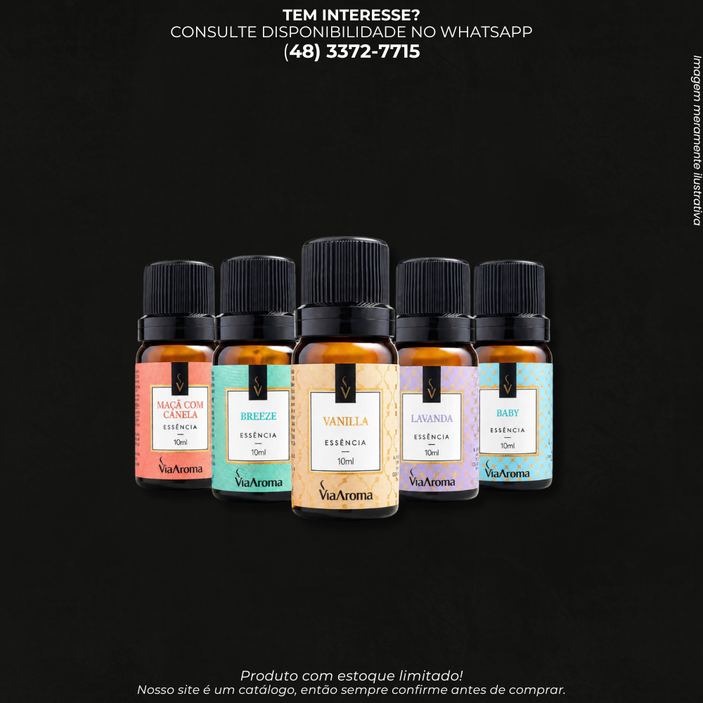 Essência Aromática Via Aroma 10ml para Aromatizador e Difusor de Ambientes