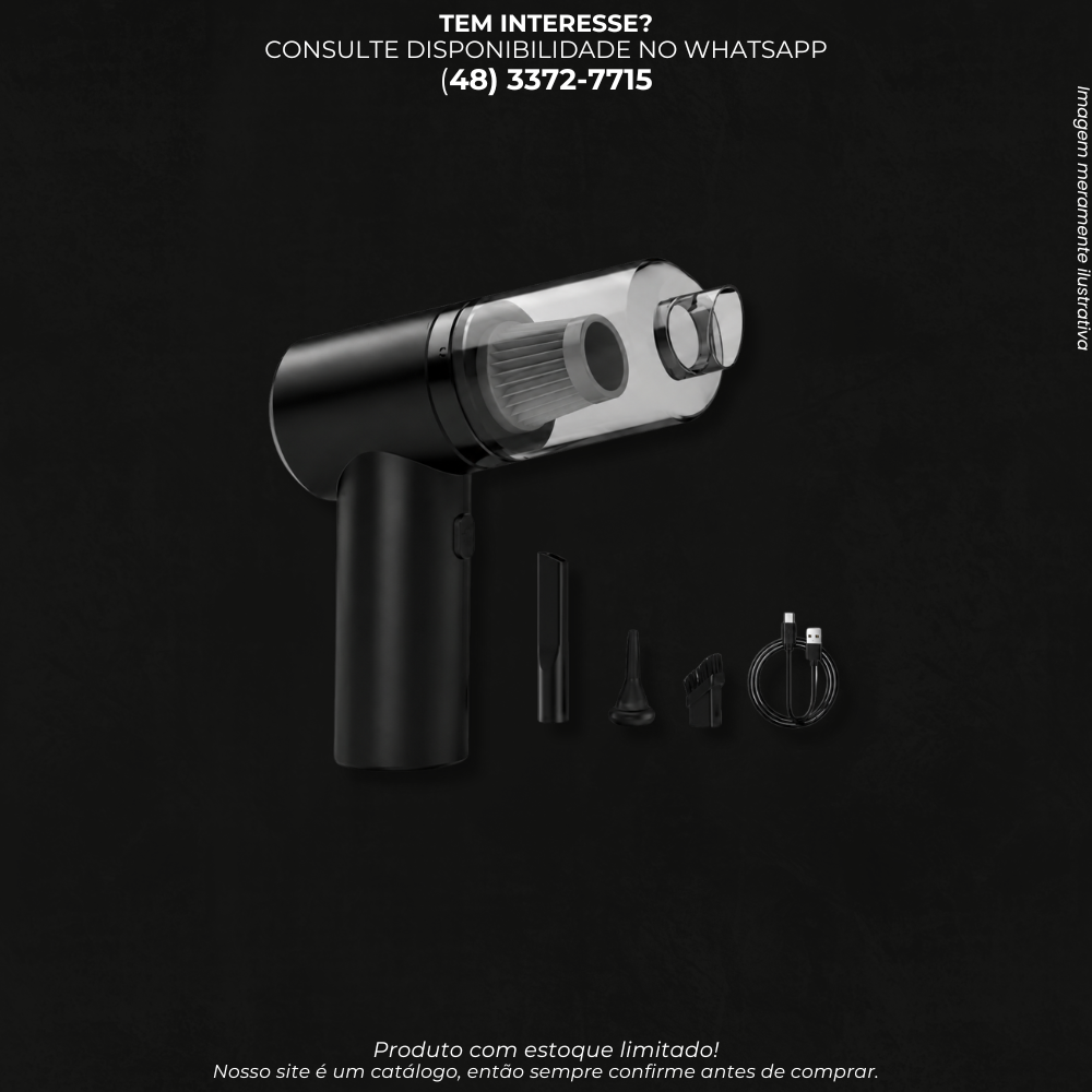 Mini Aspirador de Pó Portátil Recarregável Sem Fio com Acessórios AJ-S06-H