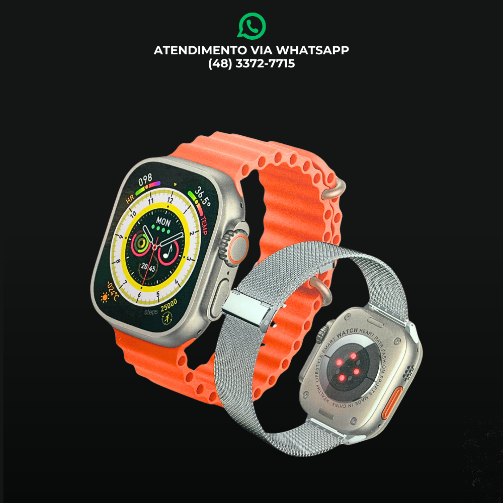 RELÓGIO SMART HW68 ULTRA MINI - DUAS PULSEIRAS