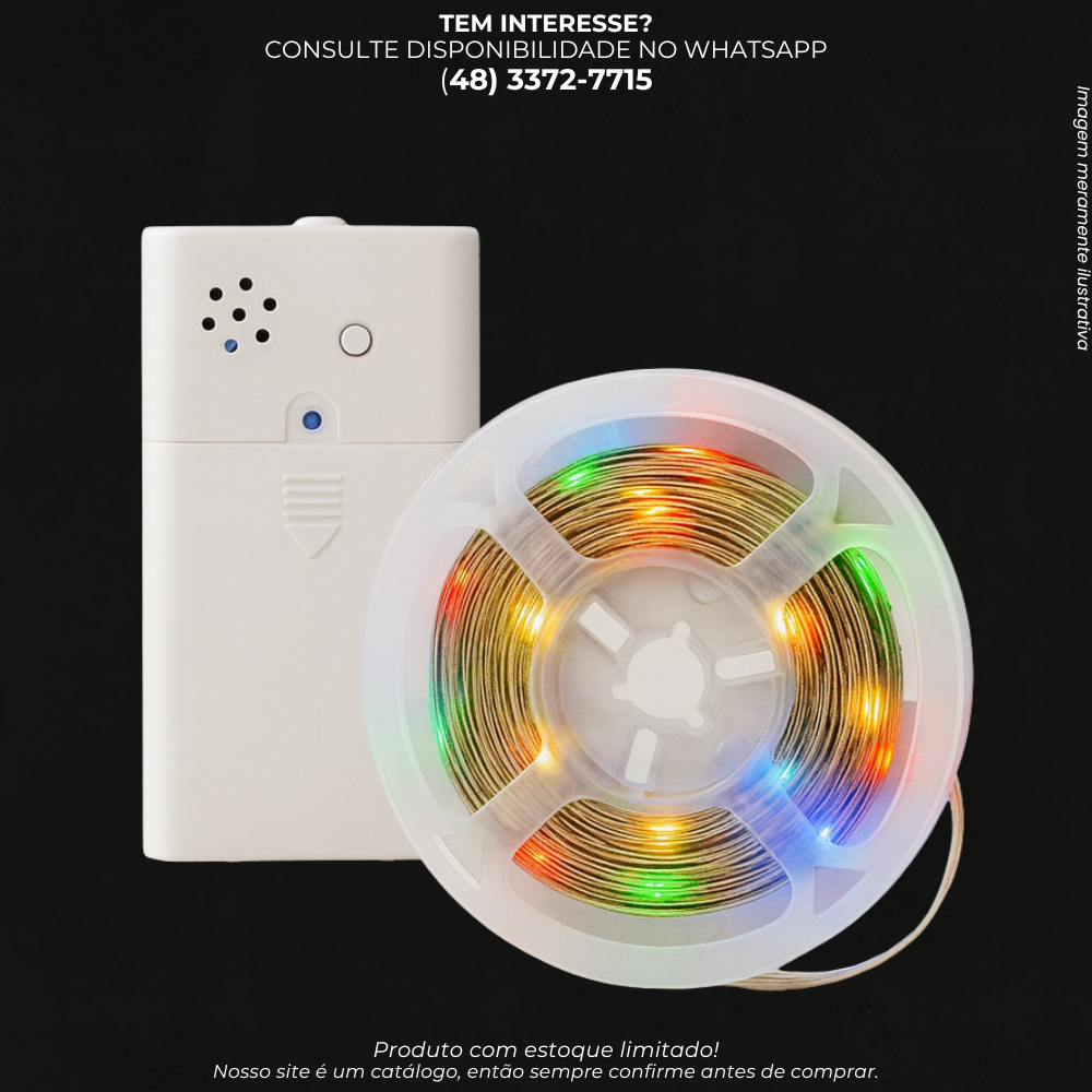 Fita de LED USB com Controle Musical RGB 50L