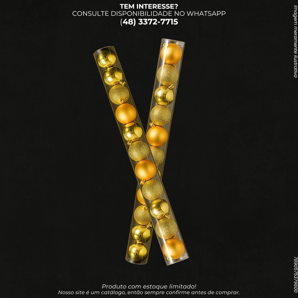 Kit com 12 Bolas de Natal Douradas 4cm – Decoração Festiva