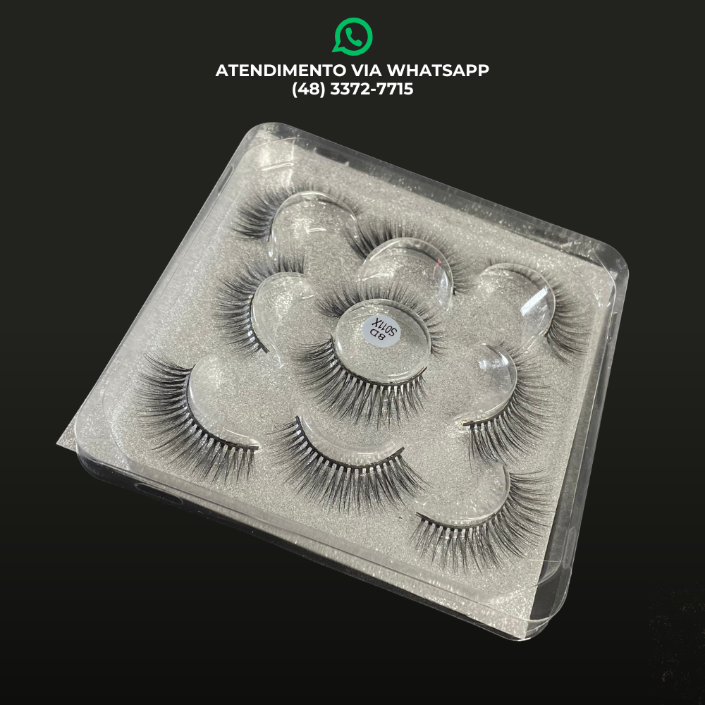 CÍLIOS POSTIÇOS – KIT COM 5 PARES