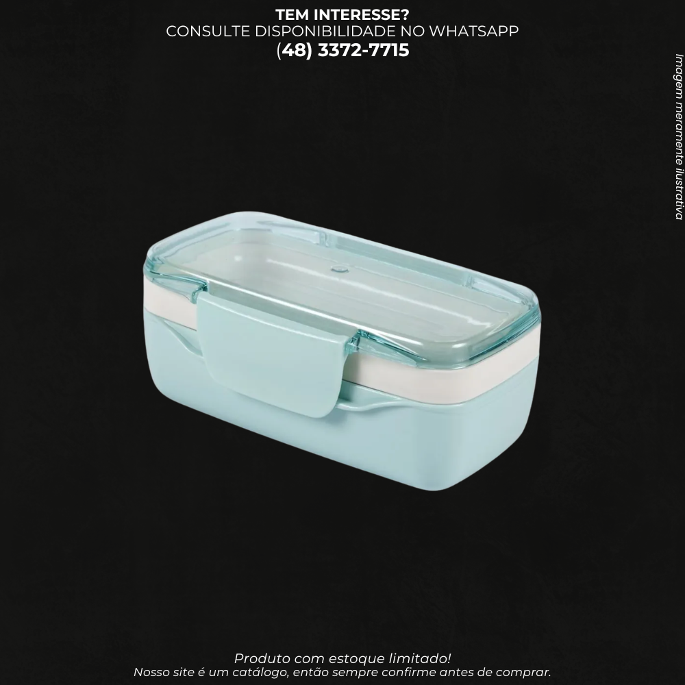 Pote Marmita com Trava e Tampa Transparente – Porta Alimentos Reutilizável