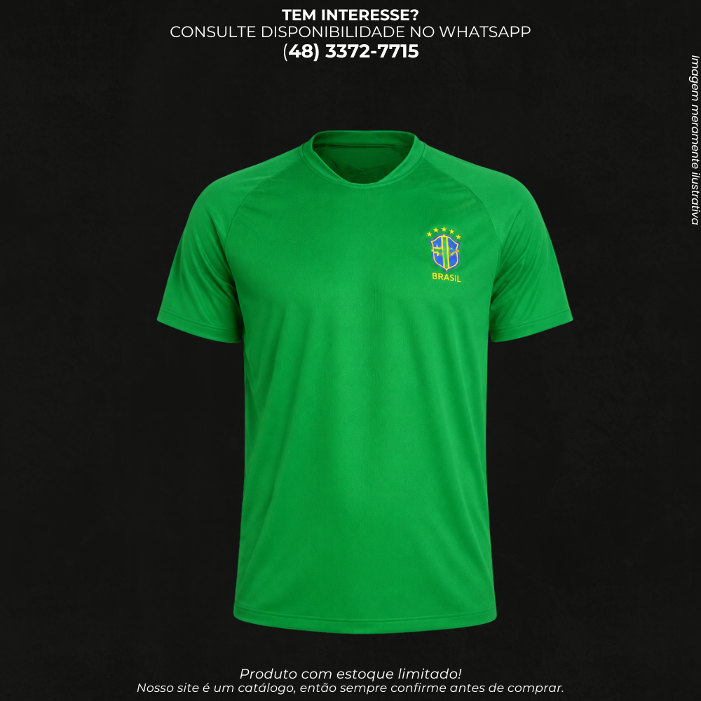 Camiseta Brasil Verde com Escudo – Estilo Esportivo e Confortável cod**009204