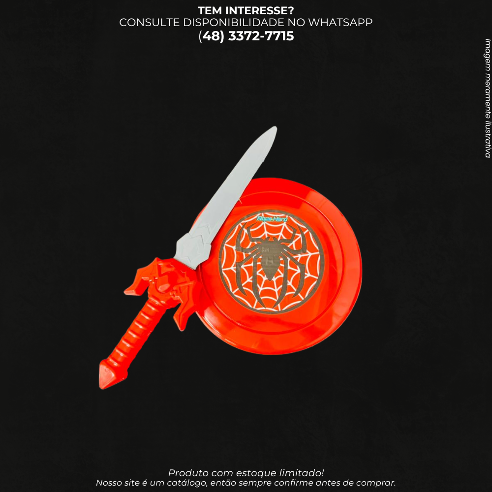 Kit Fantasia Infantil Super-Herói com Escudo e Espada