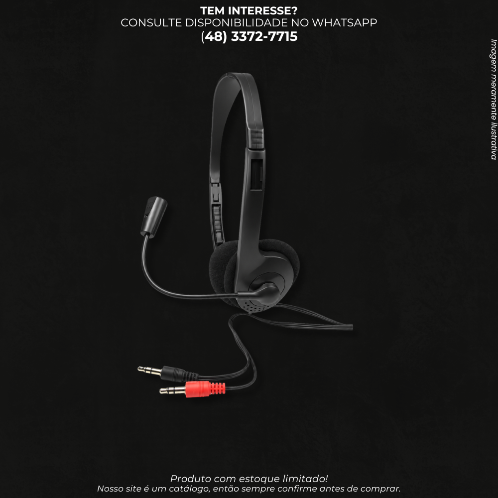 Headset com Microfone P2 – Fone de Ouvido com Microfone para PC e Notebook (XCELL)