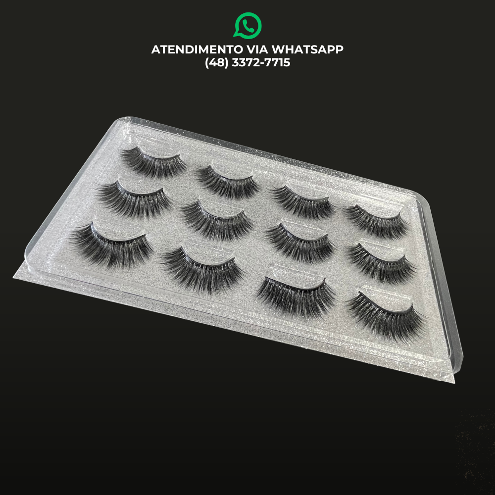 CÍLIOS POSTIÇOS – KIT COM 6 PARES