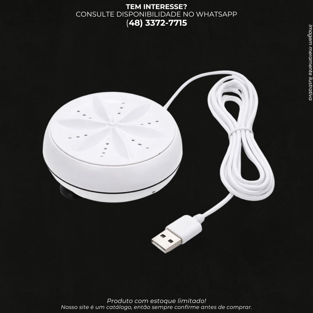 Mini Máquina de Lavar Roupas USB Portátil para Uso Doméstico