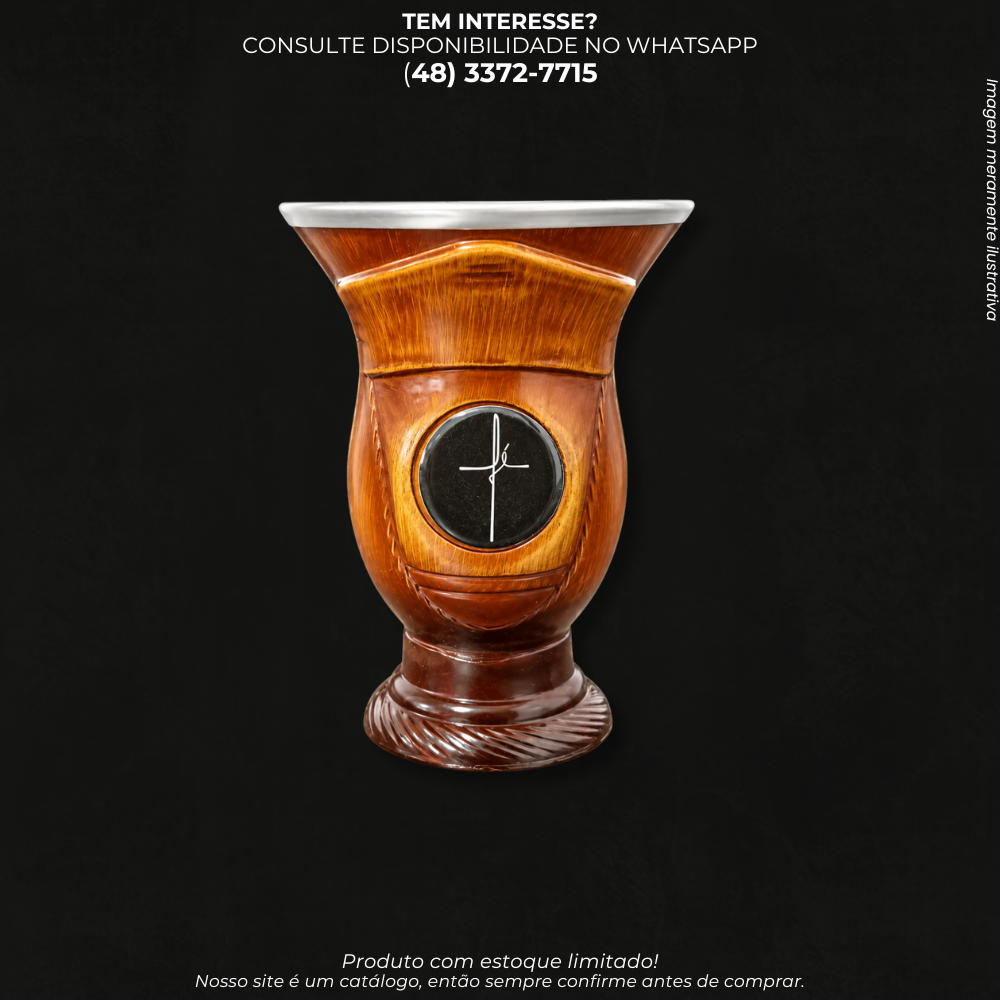 Cuia para Chimarrão com Detalhes Decorativos- Sou do Sul 527
