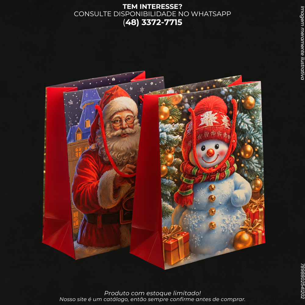 Sacola de Presente Natalina Pequena – Modelos Sortidos