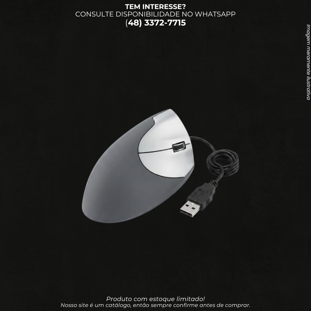 Mouse USB com Fio Ergonômico – Mouse Óptico para Notebook e Computador