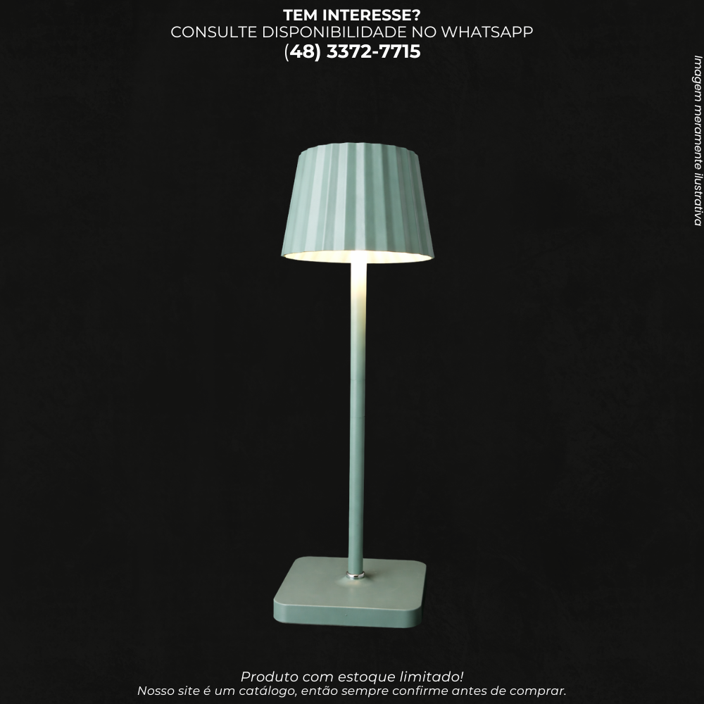 Luminária de Mesa LED Recarregável com Toque para Ambientes