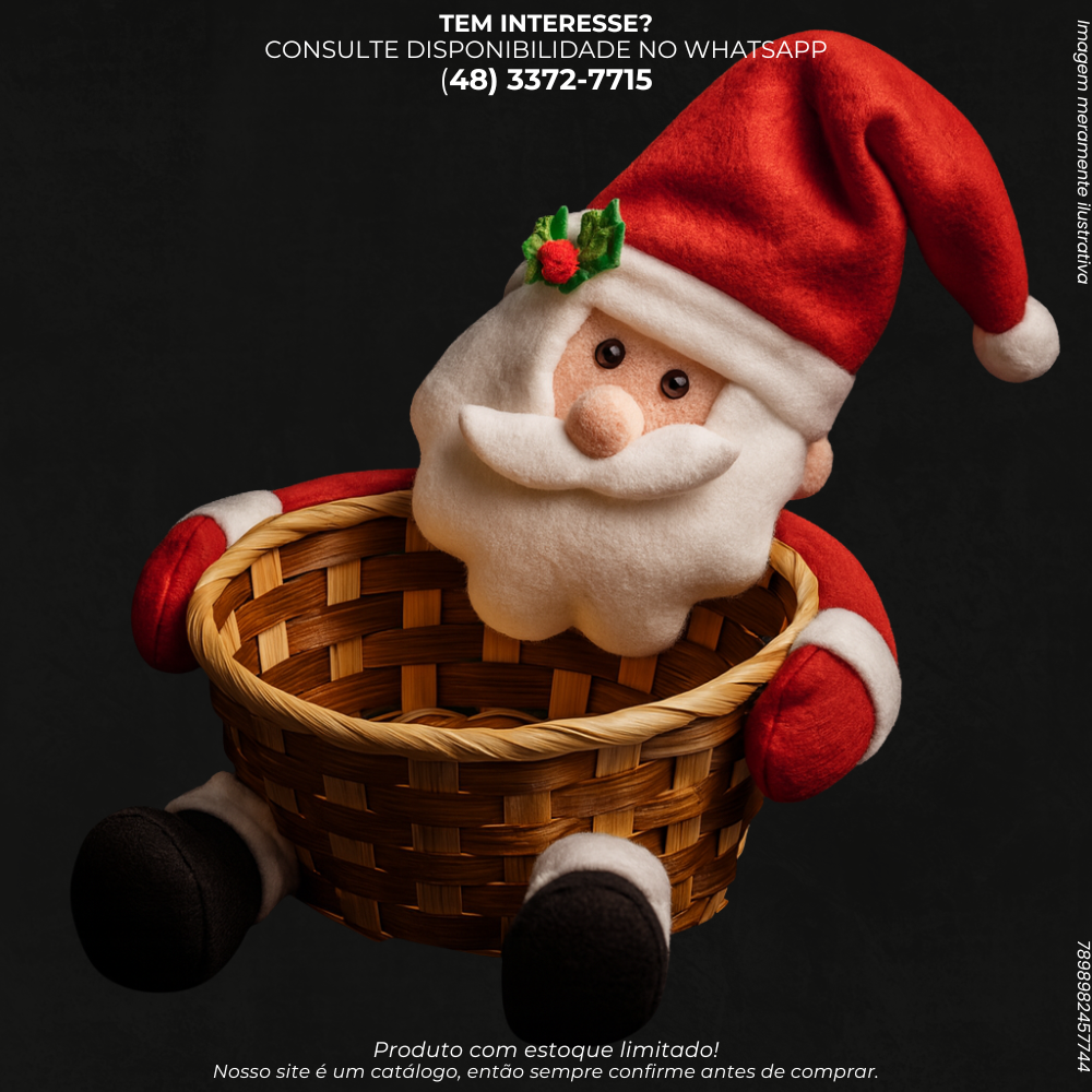 Cestinha Decorativa de Natal com Papai Noel
