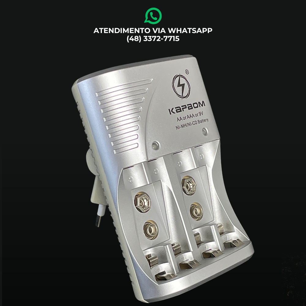 CARREGADOR UNIVERSAL DE PILHA AAA/AA/9V