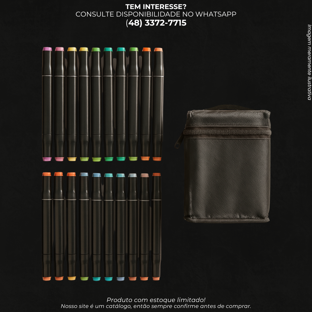 Kit Caneta Touch 24 Cores ponta fina para desenho