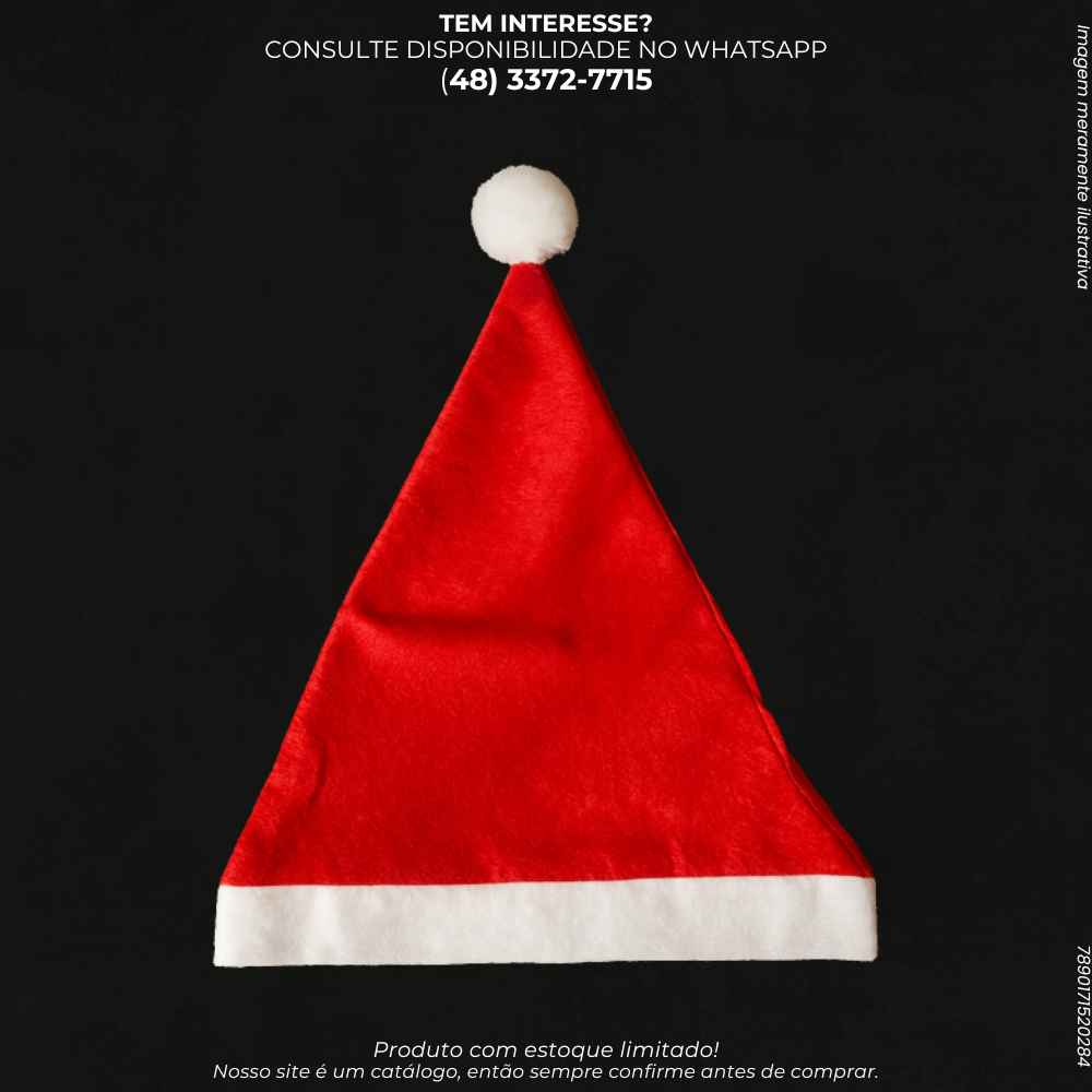 Gorro de Papai Noel Tradicional Vermelho
