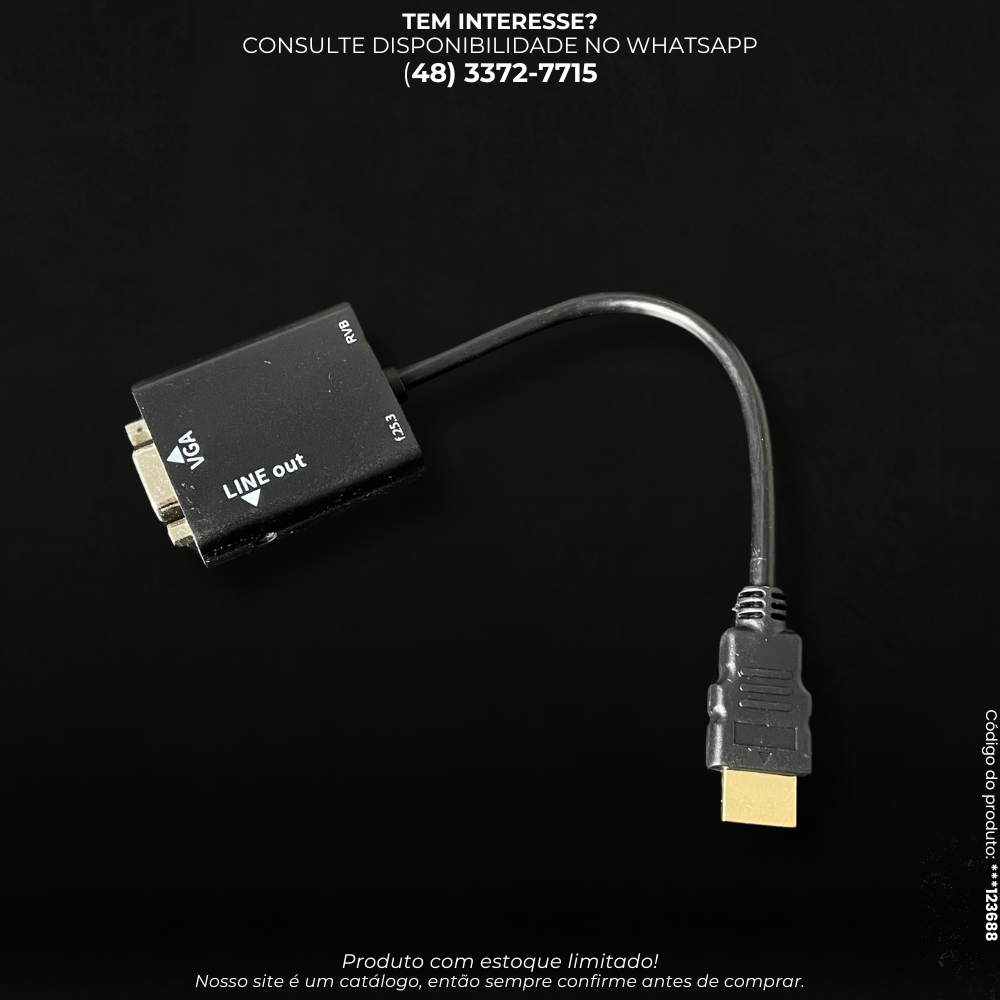 Conversor HDMI para VGA com Saída de Áudio