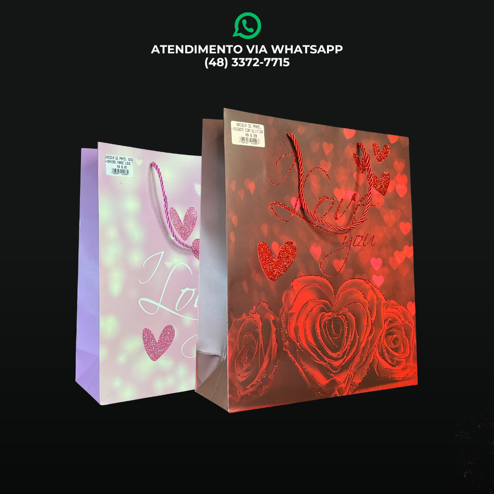 SACOLAS DE PAPEL COM GLITTER