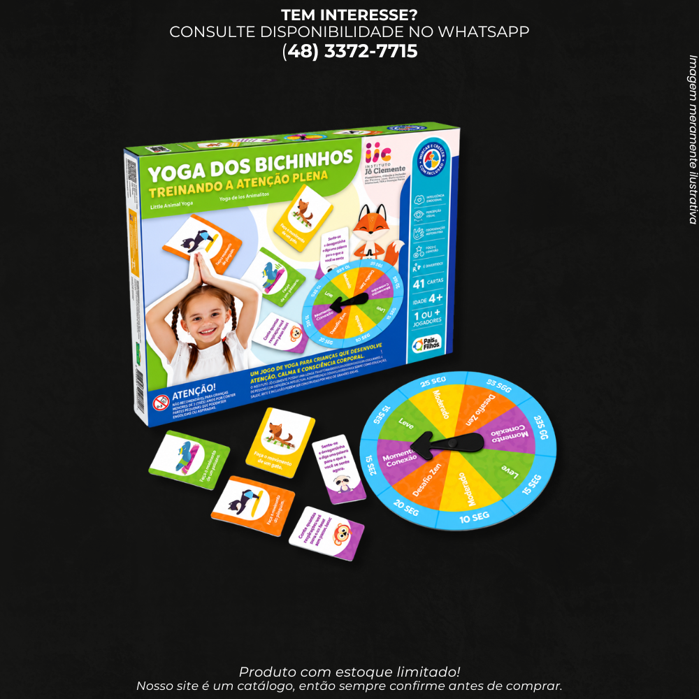 Jogo Infantil Yoga dos Bichinhos – Treinando a Atenção Plena 41 Cartas- REF: 793970
