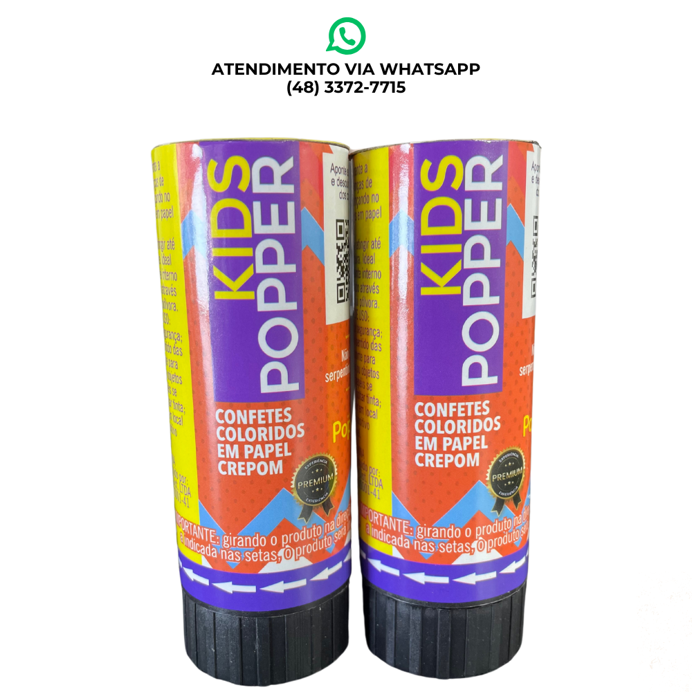 CONFETES COLORIDOS EM PAPEL CREPOM KIDS POPPER