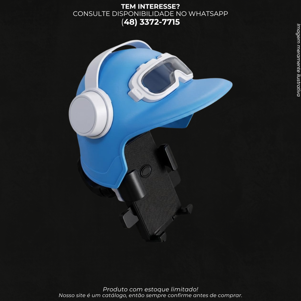 Suporte de Celular para Moto e Bicicleta com Design Capacete – Fixação Segura e Ajustável