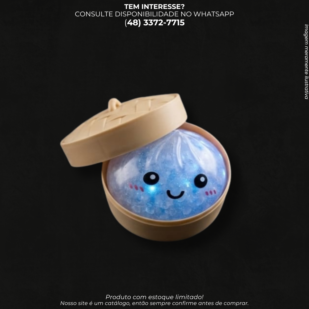 Squishy Dumpling com Luz – Brinquedo Antiestresse Sensorial Macio
