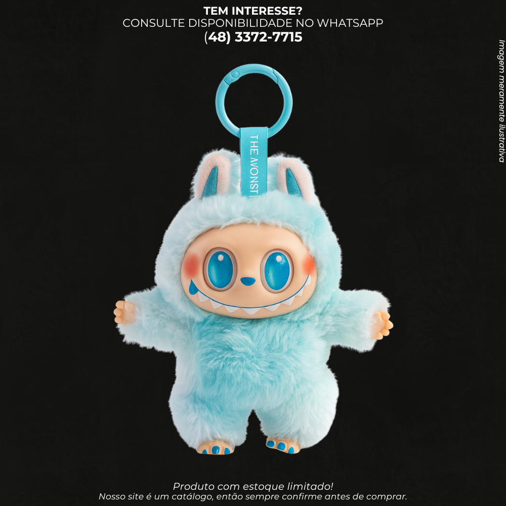 Boneco Labubu Chaveiro de Pelúcia para Mochila e Bolsa