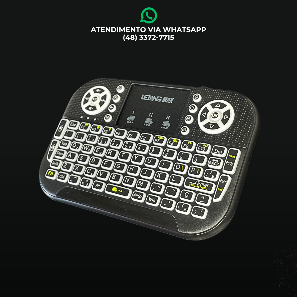 TECLADO WIRELESS PARA TV SMART / PC – COMANDO DE VOZ