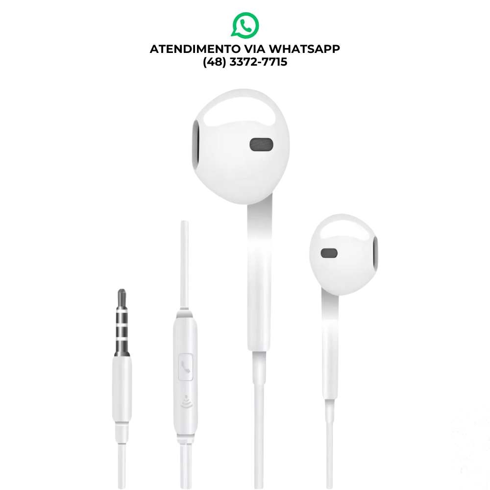 FONE DE OUVIDO COM FIO P2 + MICROFONE